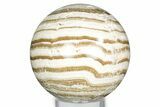 Polished Banded Aragonite Sphere - Morocco #326840-1